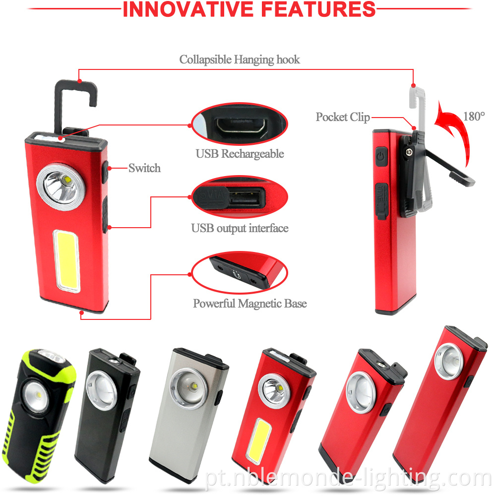 Cordless Rechargeable Magnetic Portable Pocket LED Work Light